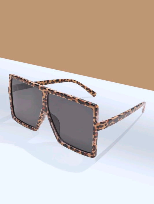 Leopard Pattern Flat Top Fashion Glasses