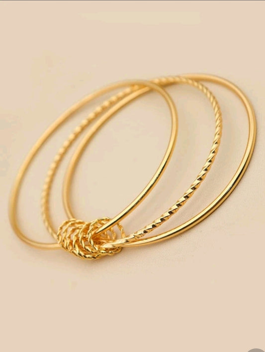 Twist Detail Knot Decor Bangle- 5pc