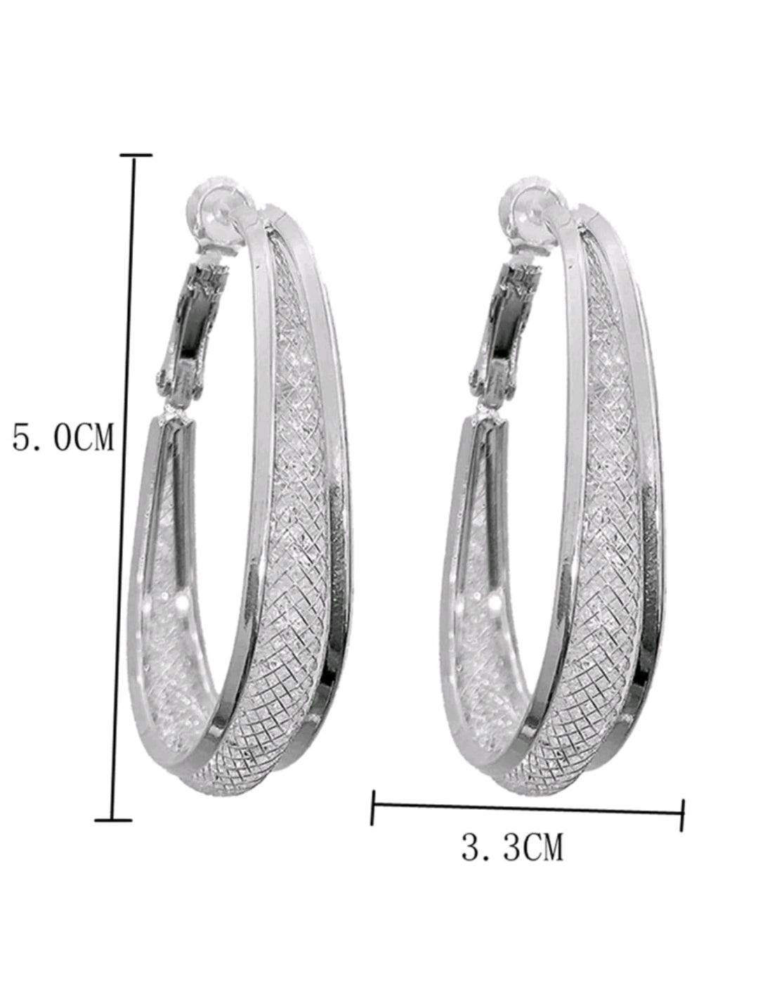 Rhinestone Decor Hoop Earrings