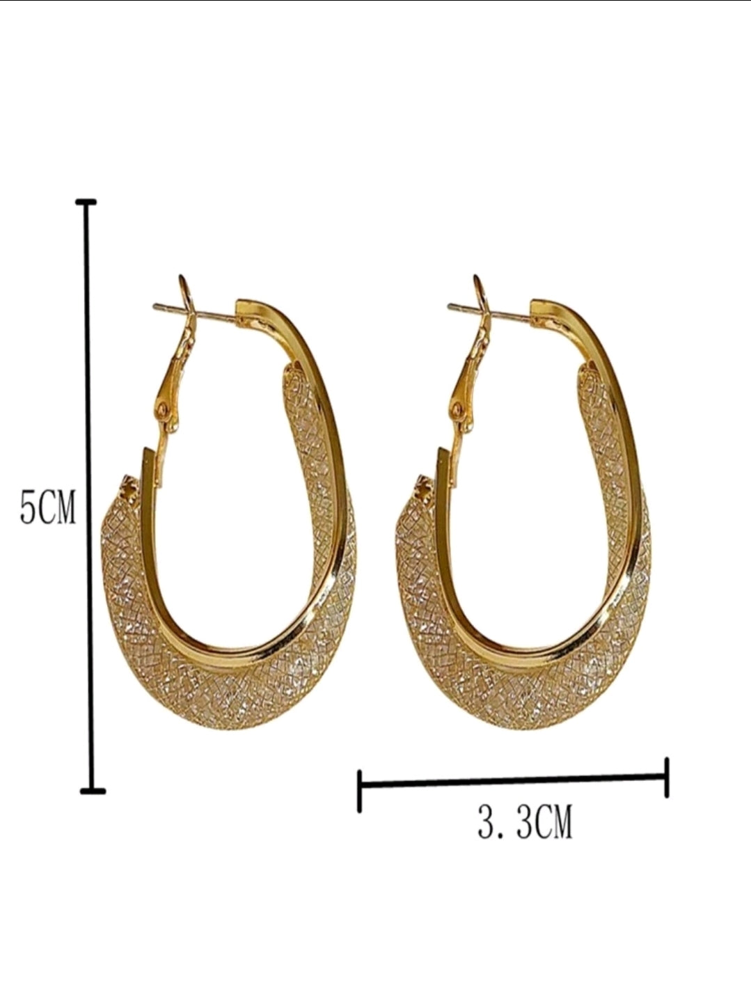 Rhinestone Decor Hoop Earrings