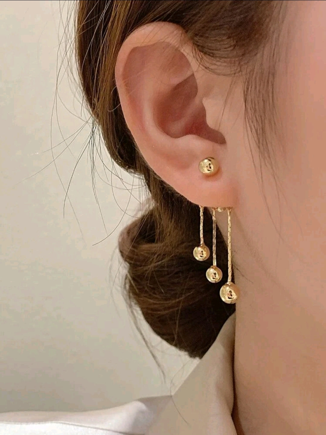 Metal Ball Drop Earrings