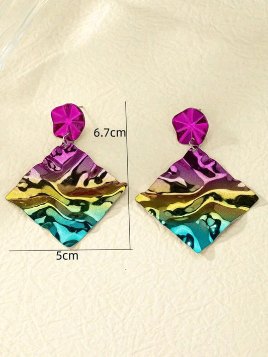 Ombre Square Drop Earrings