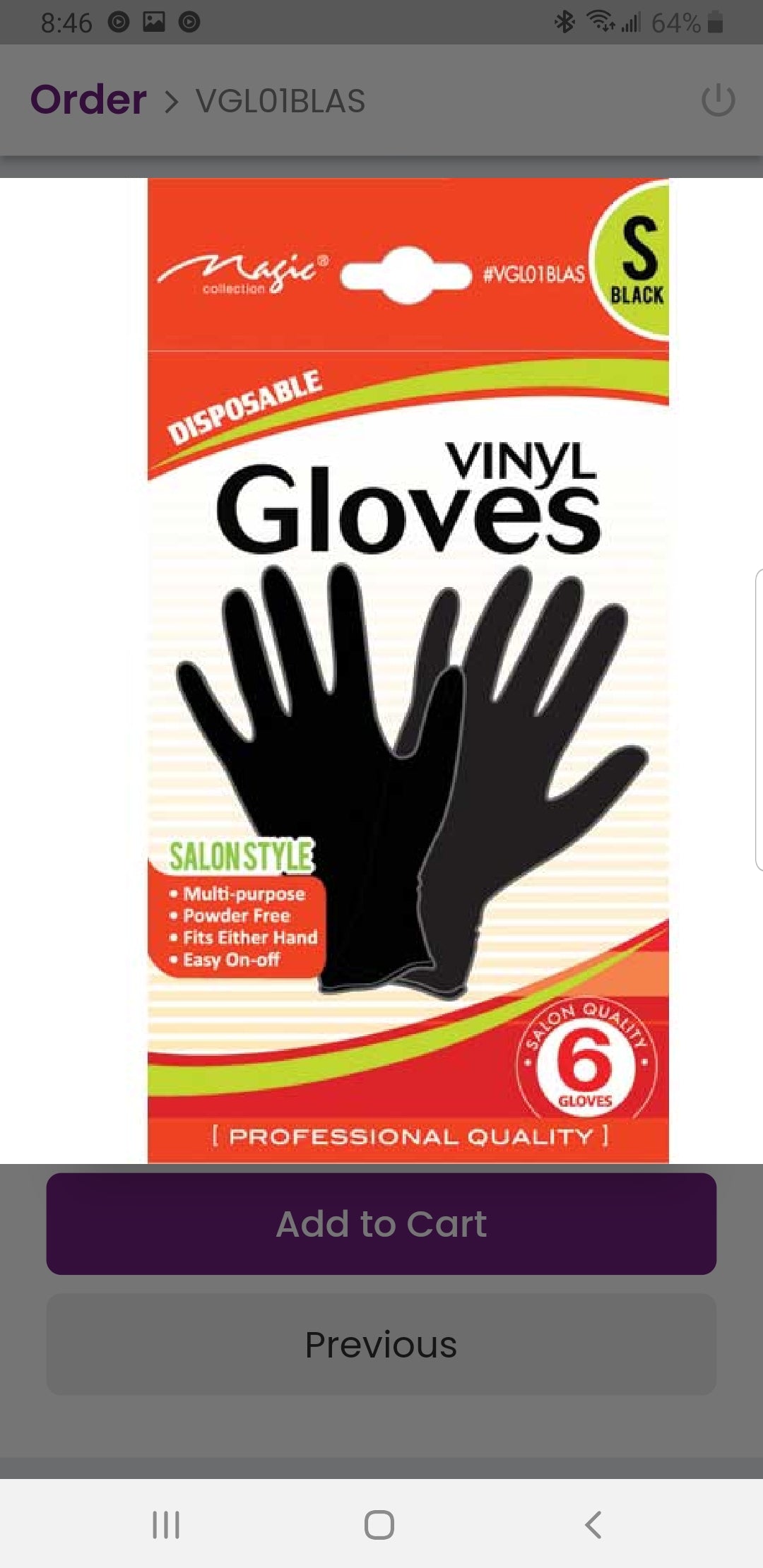 VINYL GLOVES BLACK