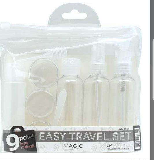 EASY TRAVEL EMPTY CONTAINER 9 PIECE SET *WHIE*.