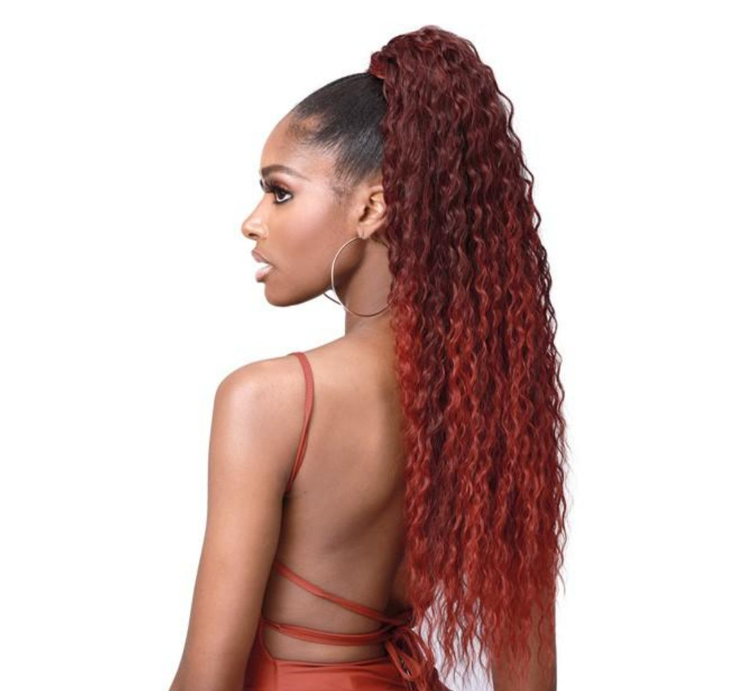 Bobbi Boss Miss Origin Tress Up Human Hair Blend Drawstring Ponytail - Brazilian Wave 14"