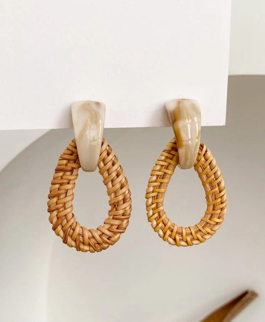 Rattan Water Drop Earrings