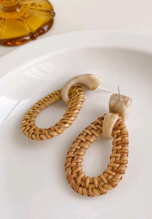 Rattan Water Drop Earrings