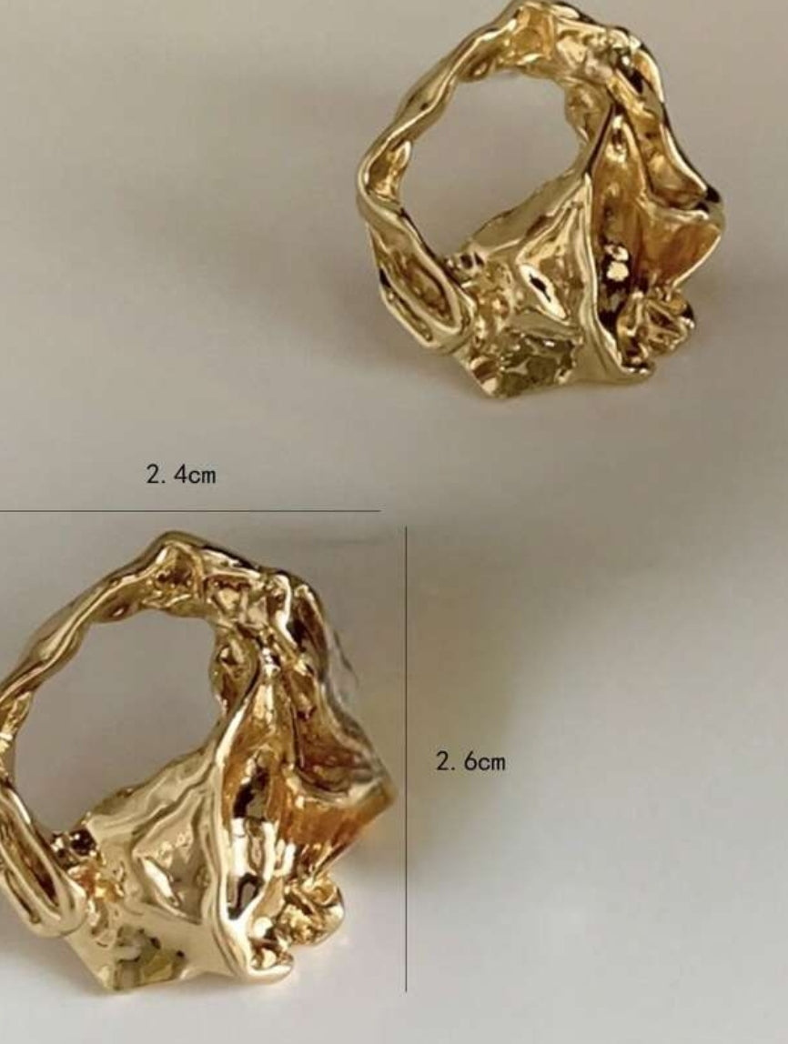 Gold Zinc Alloy Geometric Stud Earrings