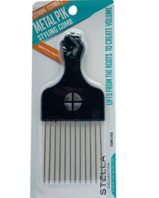 Stella Collection - Strong Metal Pik Styling Comb - Smooth Finish