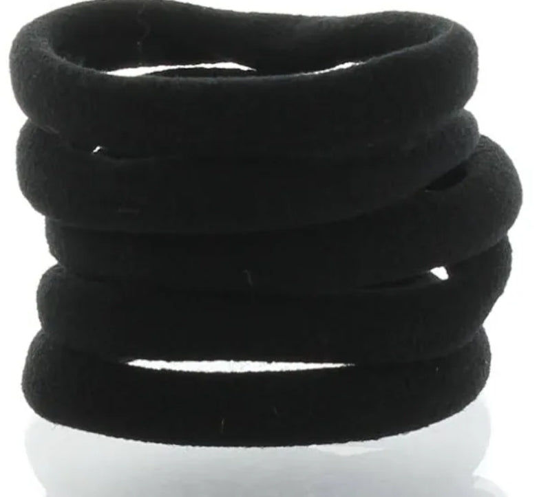 Premium Collection Ponytail Holders, Seamless, Blac