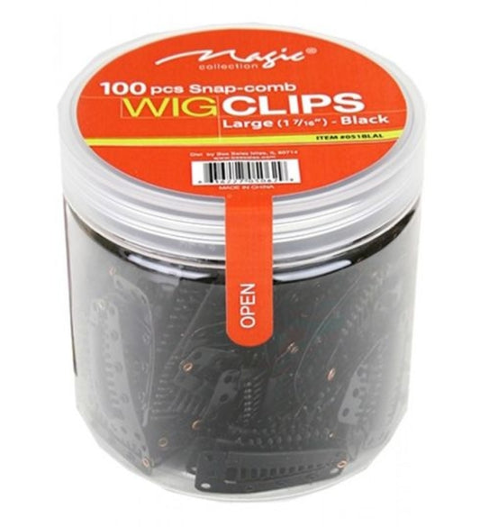 Magic Collection Snap Comb Wig Clips Large 100 PCS (051BLAL)