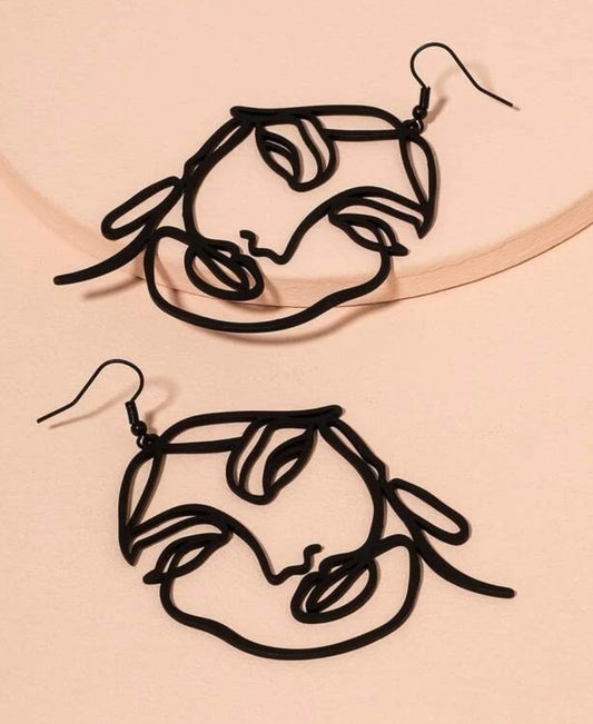 Hollow Out Face Design Earrings
