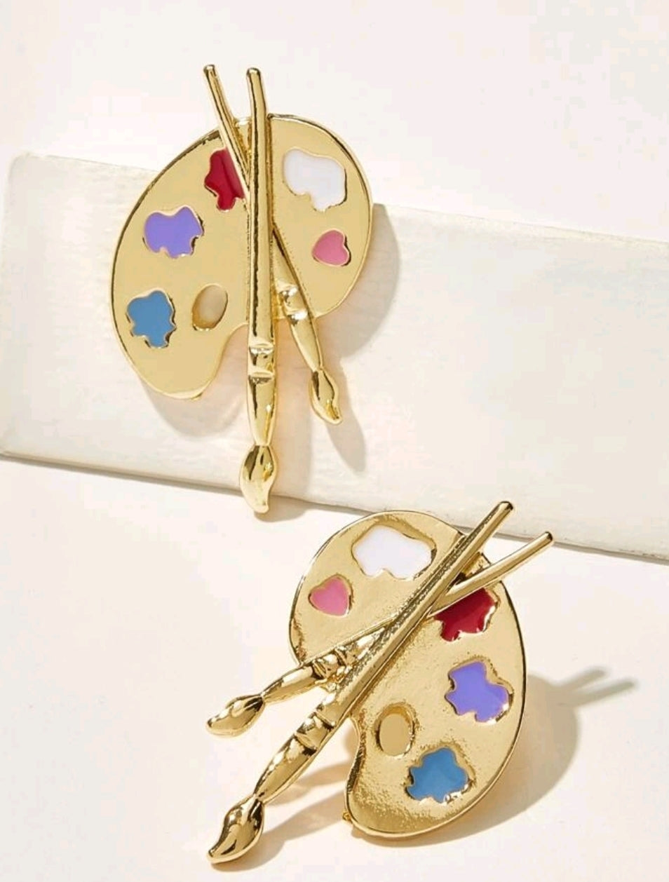 Metal Tray Shaped Stud Earring