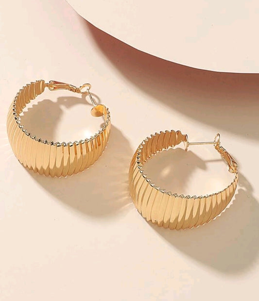 Textured Metal Hoop Earrings