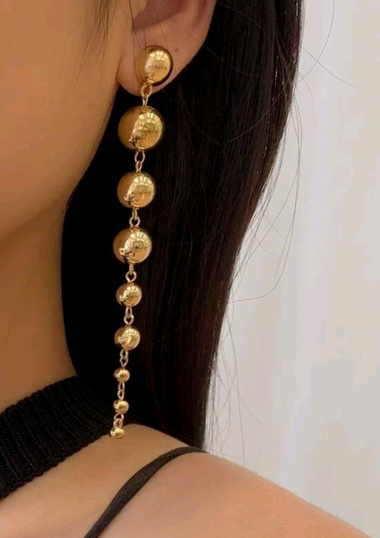 Link Round Ball Drop Earrings