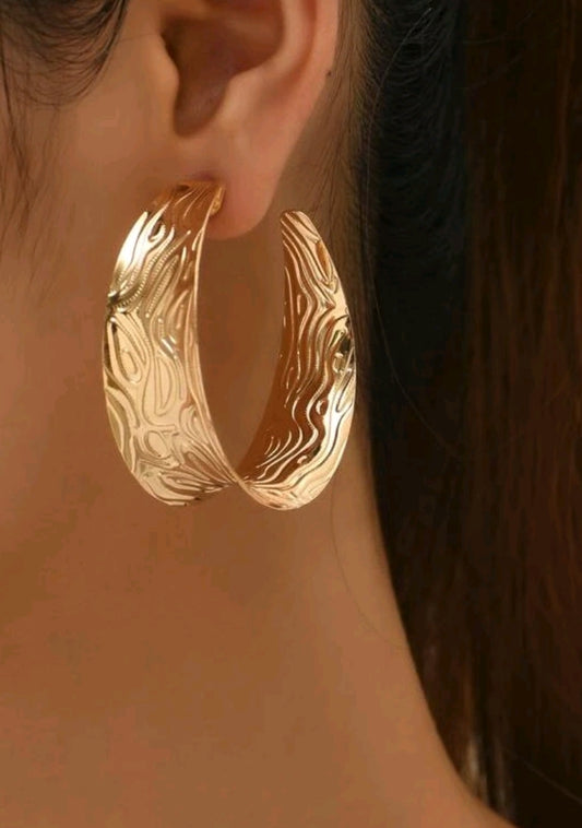 Textured Cuff Hoop Earrings